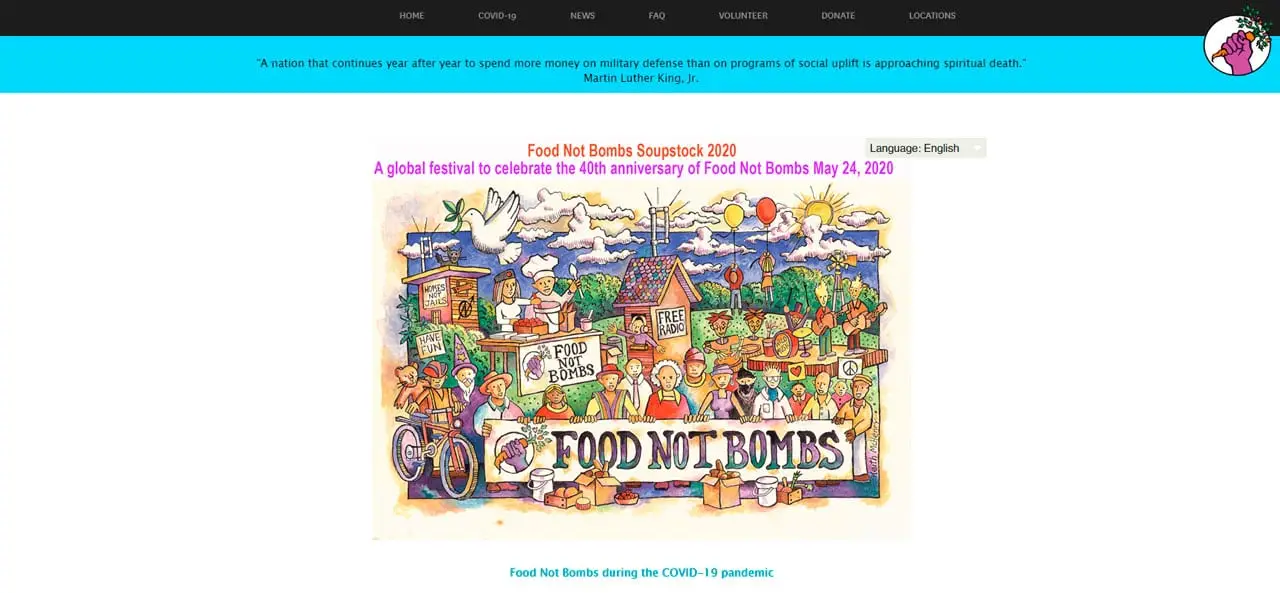 Food Not Bombs Charity Website