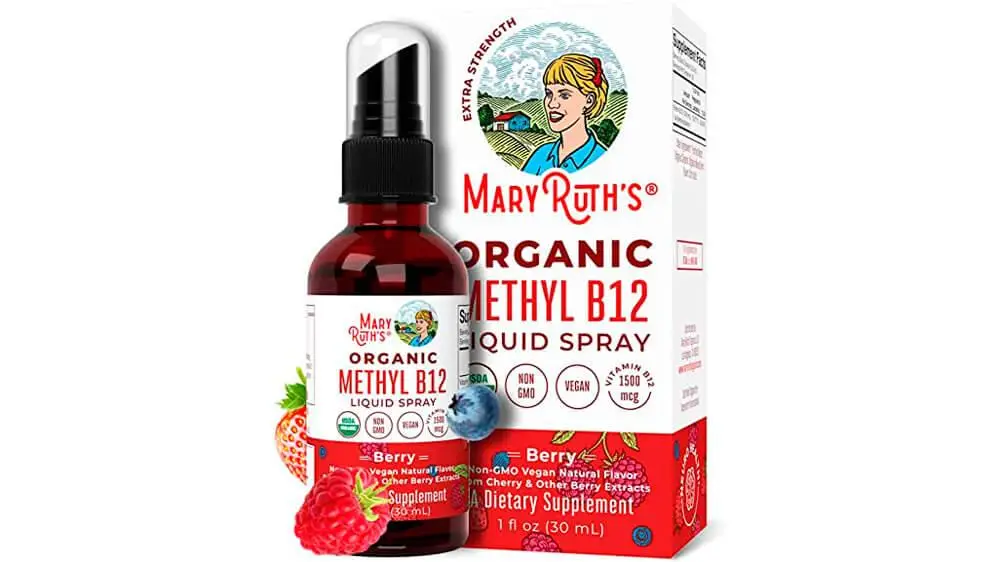 USDA Organic Vitamin B12 (Methyl) Liquid Spray by MaryRuth's