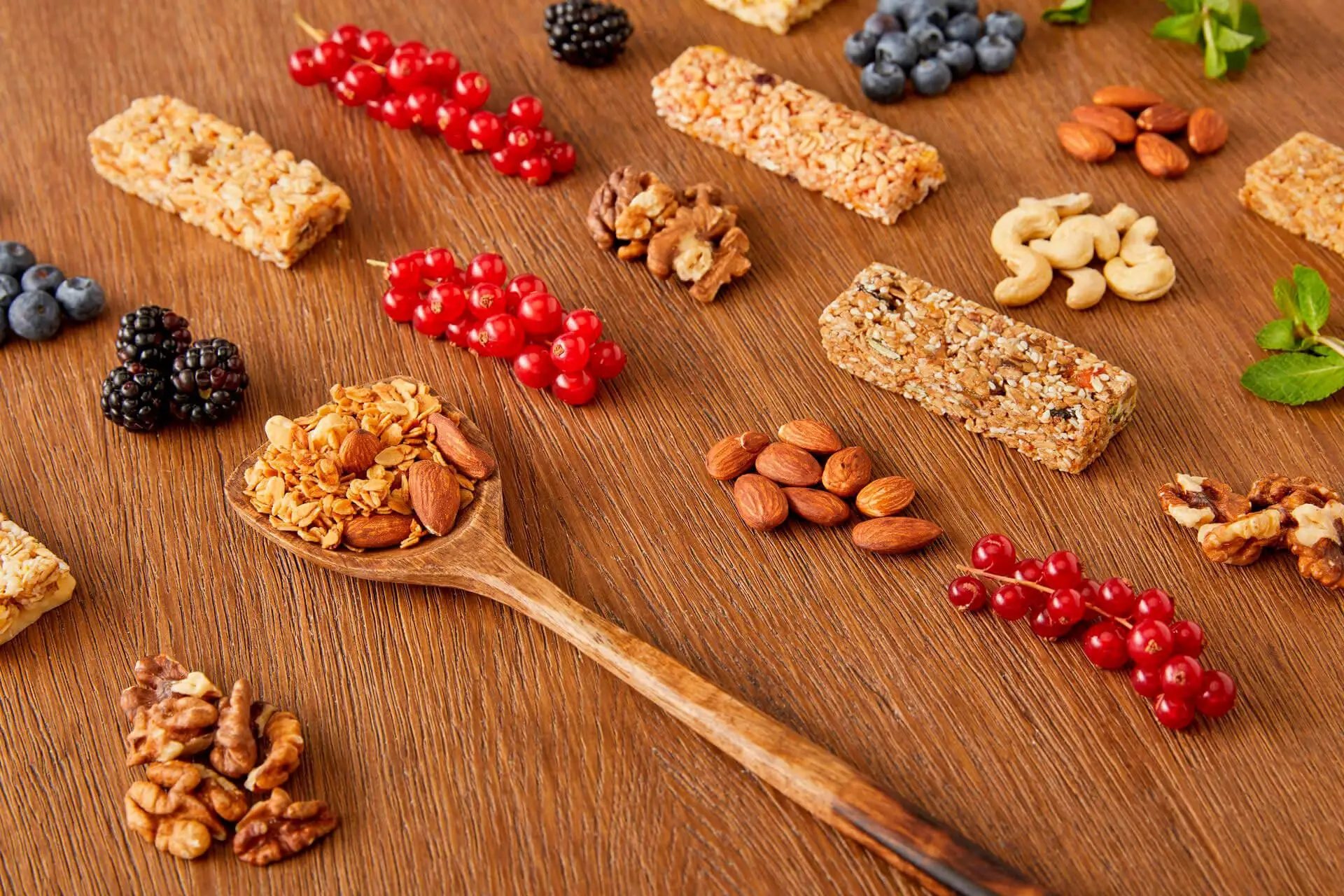 Homemade healthy snack - granola vegan protein bars