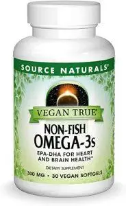 Source Naturals Vegan True Non-Fish Omega-3s EPA-DHA for Heart and Brain Health