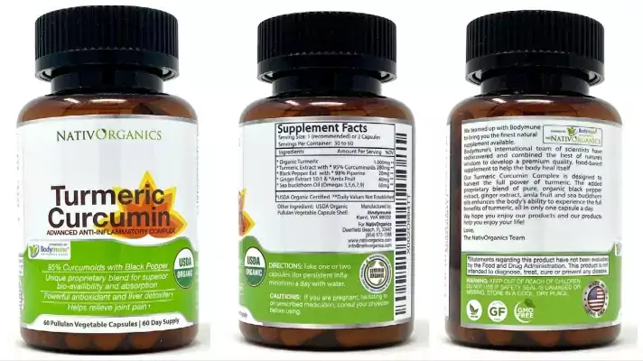 NativOrganics - Turmeric Curcumin Supplement