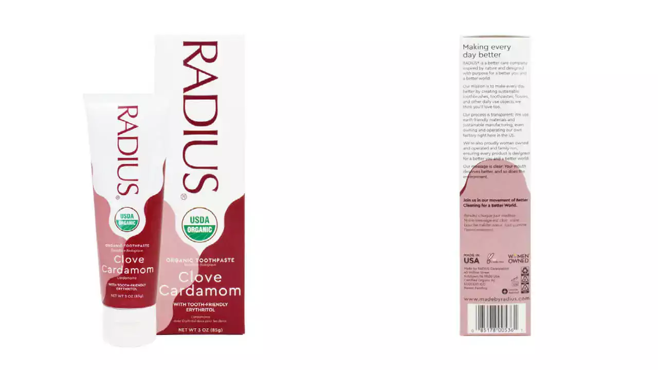 RADIUS USDA Organic Gel Toothpaste